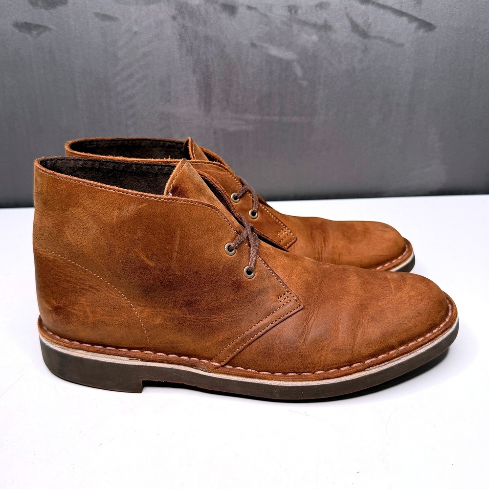 Clarks Bushacre 2 Chukka Boots Mens Sz 8.5 Beeswax Leather Desert Lace Up Boots